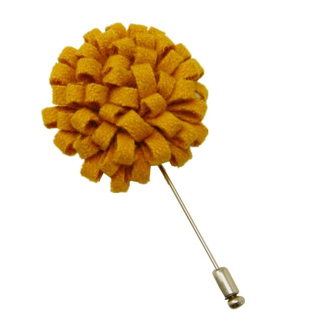 Shlax & Wing Yellow Wool Felt Lapel Flowers Boutonniere Stick Pin Men’s Accessories Handmade Necktie