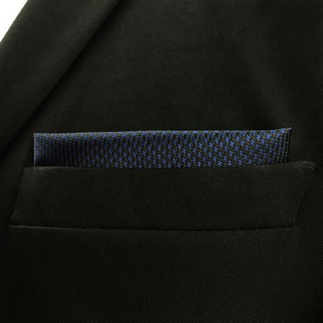 Shlax & Wing YH25 Navy Solid Handmade Jacquard Woven Classic Hankies
