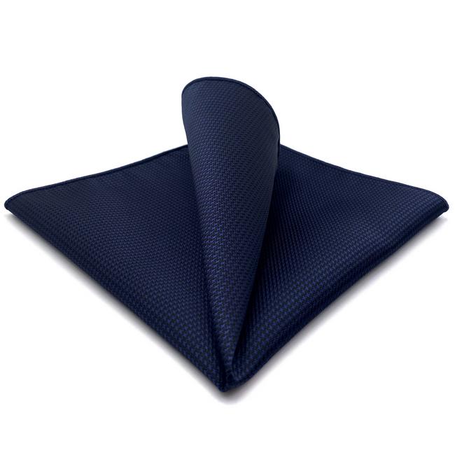 shlax & wing YH25 Navy Solid Handmade Jacquard Woven Classic Hankies