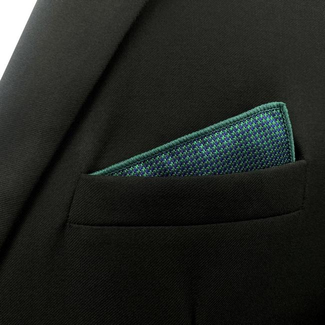 Shlax & Wing YH28 Turquoise Solid Silk Classic Jacquard Woven Fashion Handkerchief