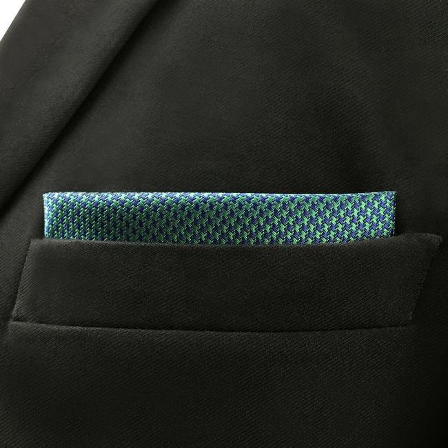 Shlax & Wing YH28 Turquoise Solid Silk Classic Jacquard Woven Fashion Handkerchief