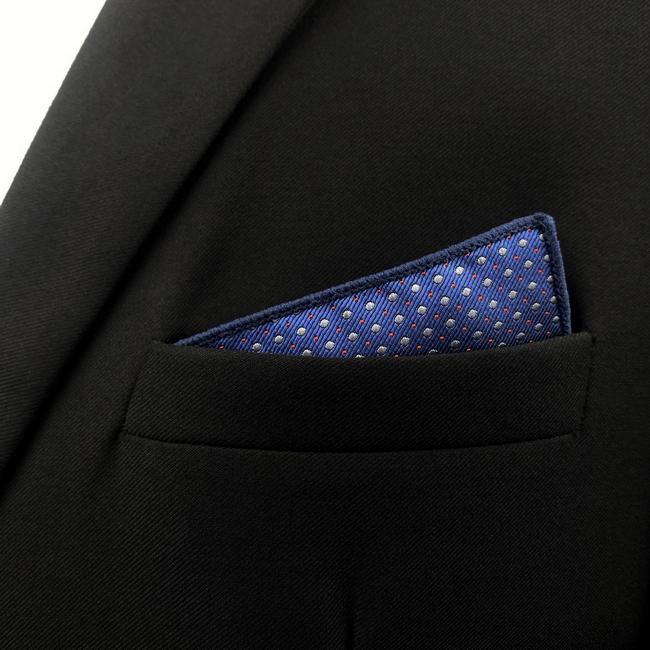 Shlax & Wing YH6 Royal Blue Dots Fashion Classic Handkerchief Silk Dress Hanky Mens Pocket Square