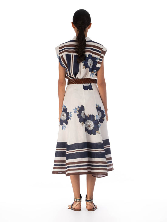 Silvia Tcherassi Falda Erin Multi Navy Brown Floral