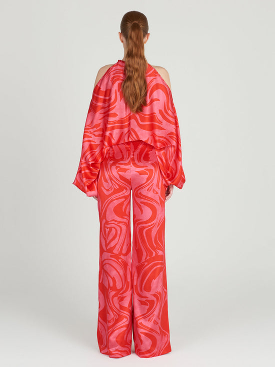 Silvia Tcherassi Andie Pant Pink Red Marble
