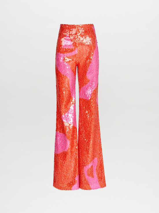 silvia tcherassi Avellino Pant Pink Red Marble