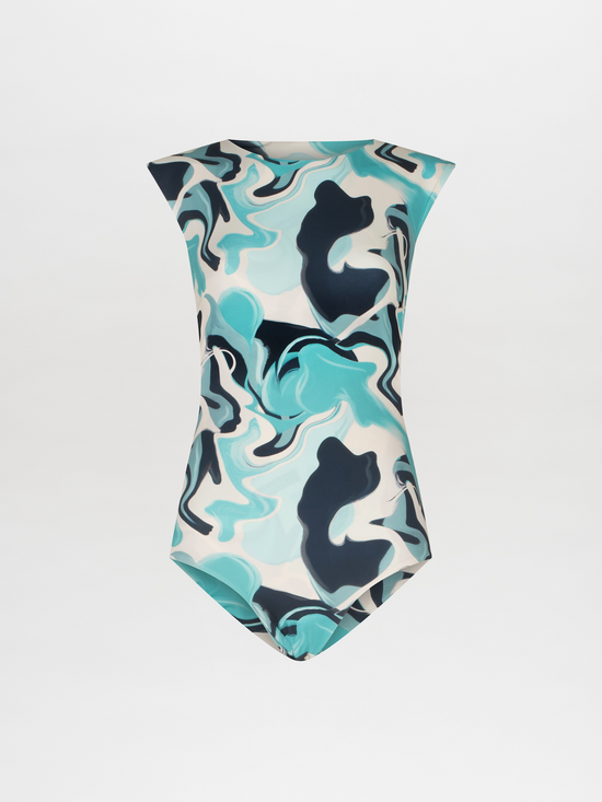 silvia tcherassi Bella One Piece Turquoise Marble
