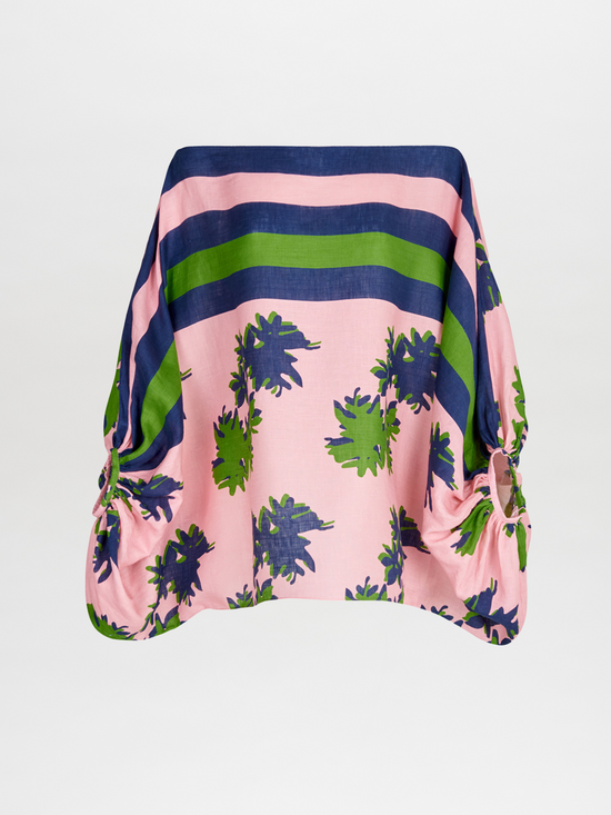 silvia tcherassi Bellagio Blouse Navy Pink