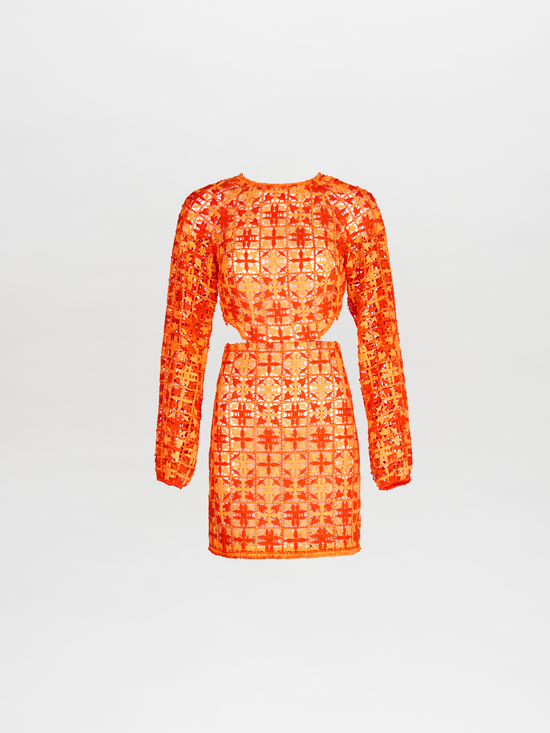 silvia tcherassi Janis Dress Red Orange Crochet