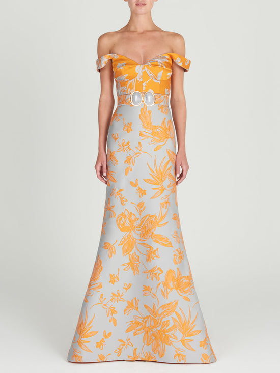 Silvia Tcherassi Nuoro Top Apricot Silver Floral