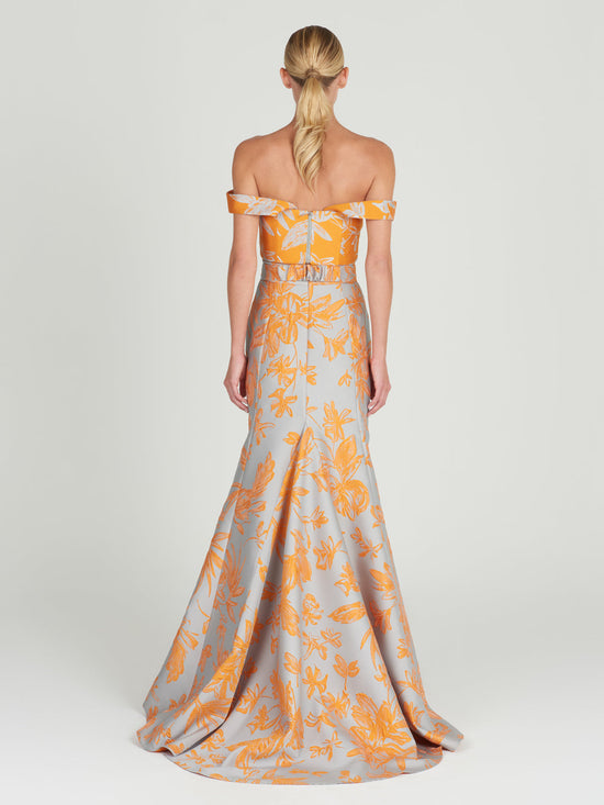 Silvia Tcherassi Nuoro Top Apricot Silver Floral