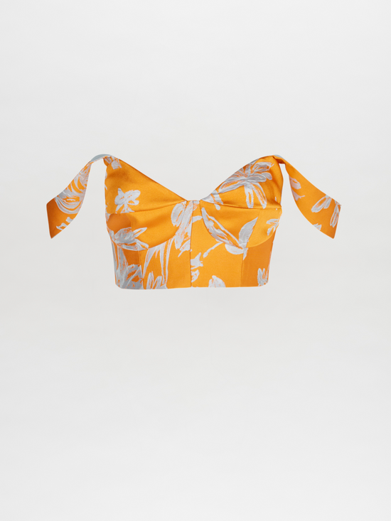 silvia tcherassi Nuoro Top Apricot Silver Floral