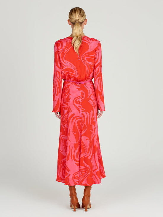 Silvia Tcherassi Pesaro Dress Pink Red Marble