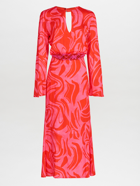 silvia tcherassi Pesaro Dress Pink Red Marble