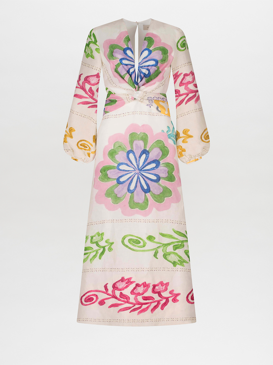 silvia tcherassi Vestido Battia Multicolor Floral Print