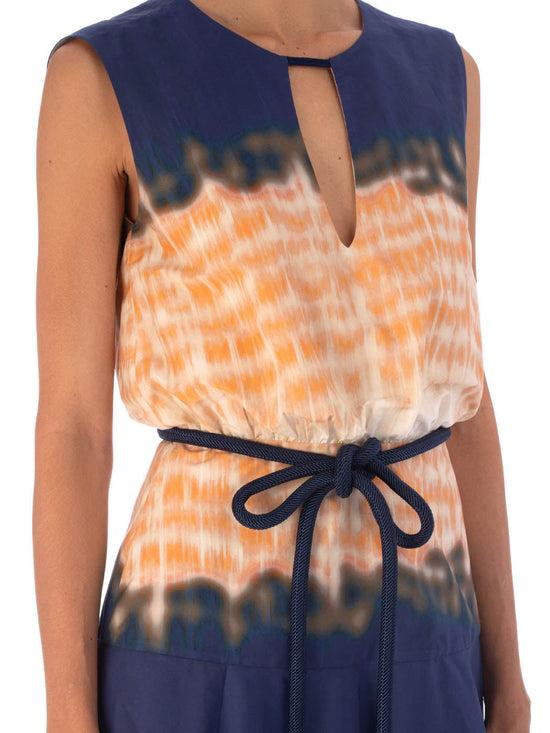 Silvia Tcherassi Vestido Bora Mediterranean Coral Blue