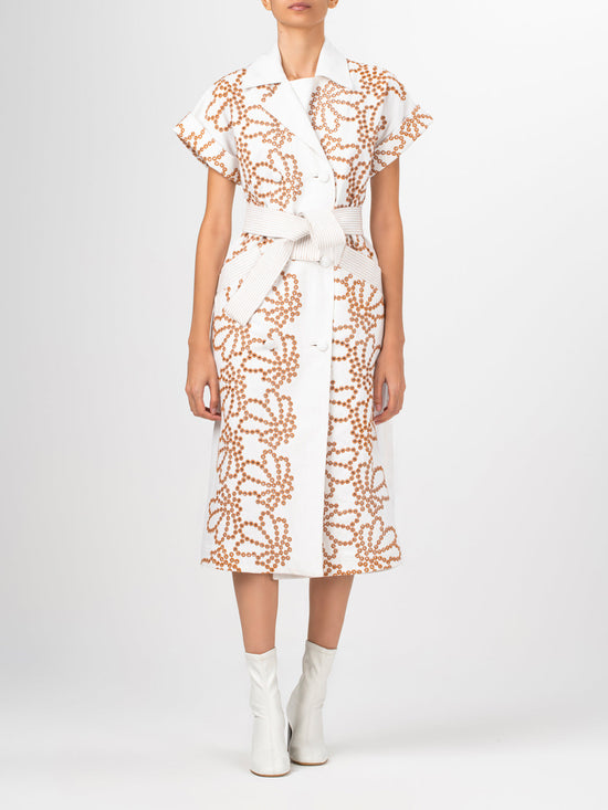 Silvia Tcherassi Vestido Concetta White Cacao Eyelet