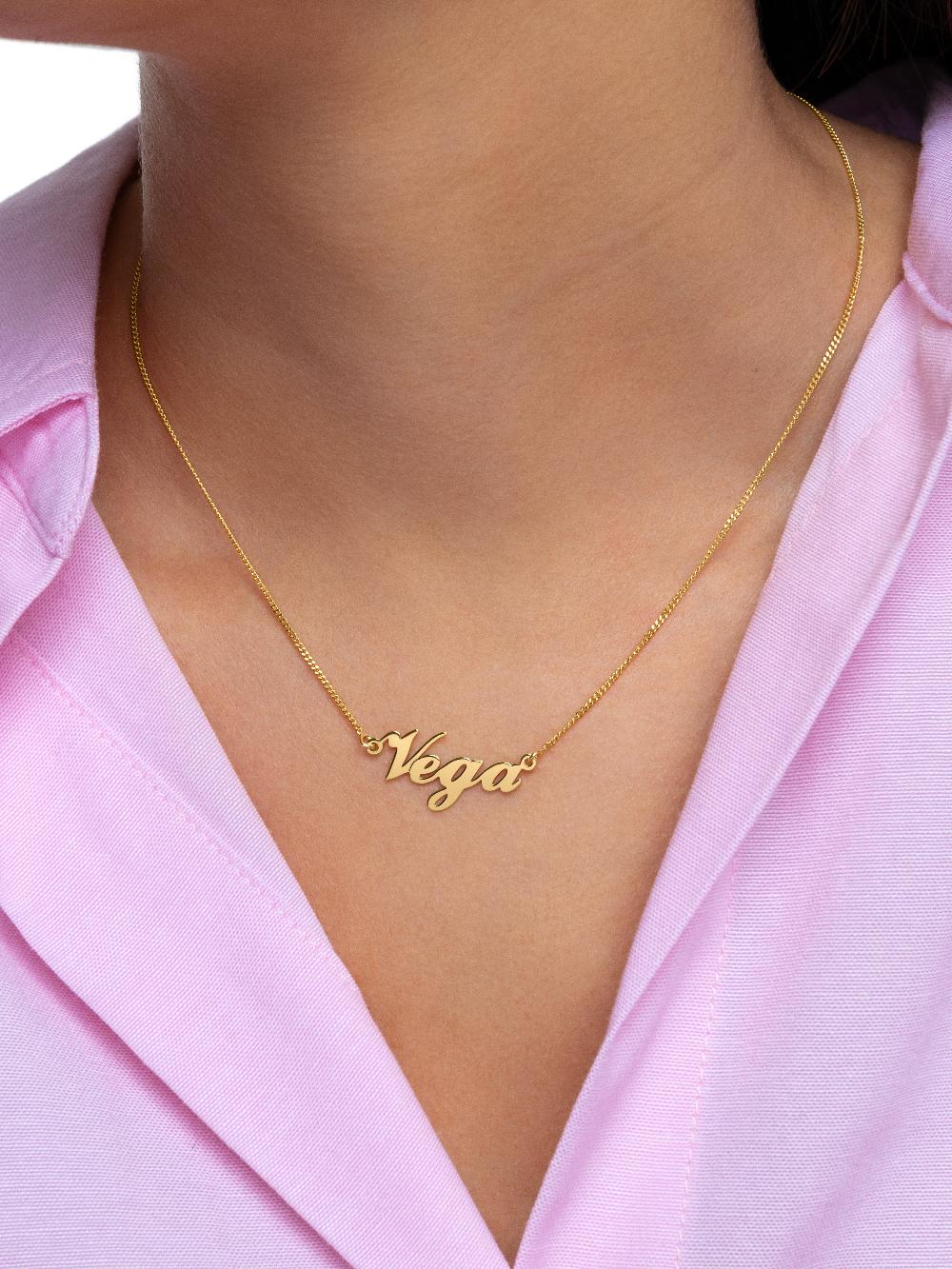 Singularu Collar Personalizado Carrie Plata Baño Oro