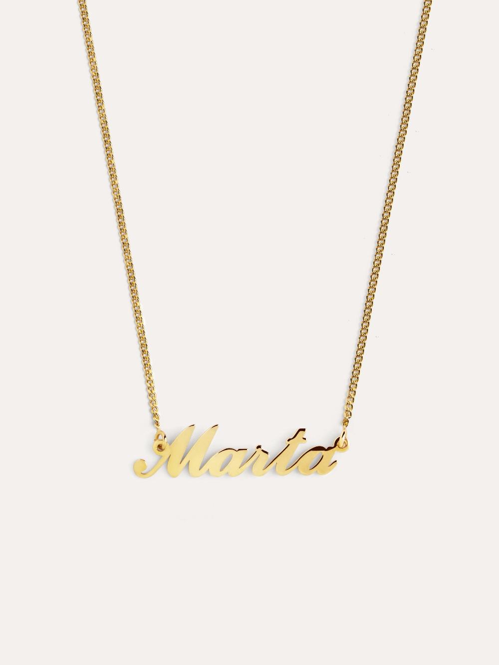 singularu Collar Personalizado Carrie Plata Baño Oro