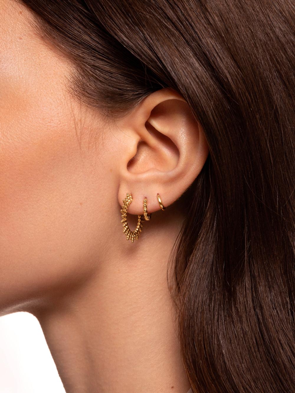 Singularu Pendiente Suelto Aro Klein 5 Plata Baño Oro