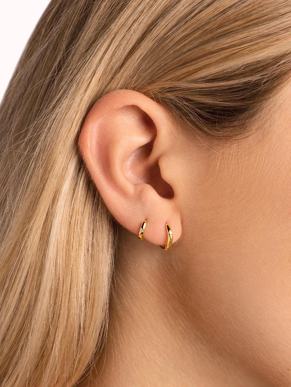 Singularu Pendiente Suelto Aro Klein Spark M Plata Baño Oro