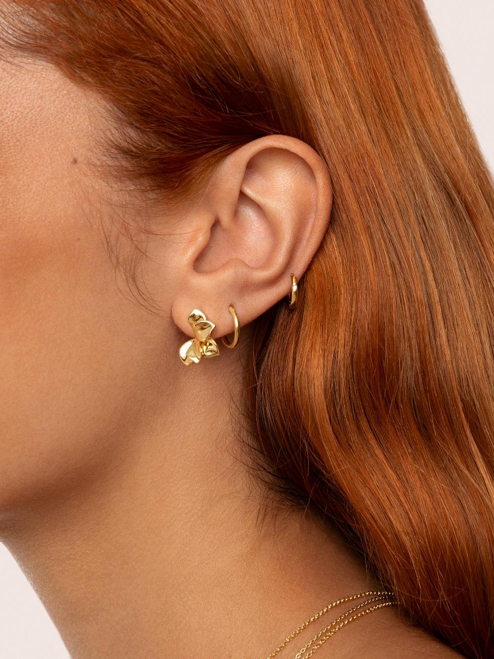 Singularu Pendiente Suelto Aro Klein Spark M Plata Baño Oro