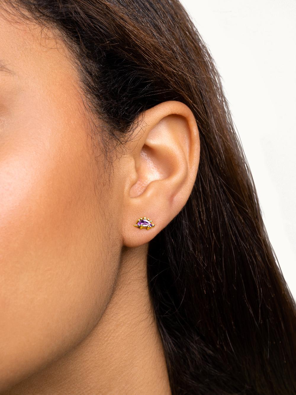 Singularu Pendiente Suelto Dino Stegosaurus Lavande Plata Baño Oro