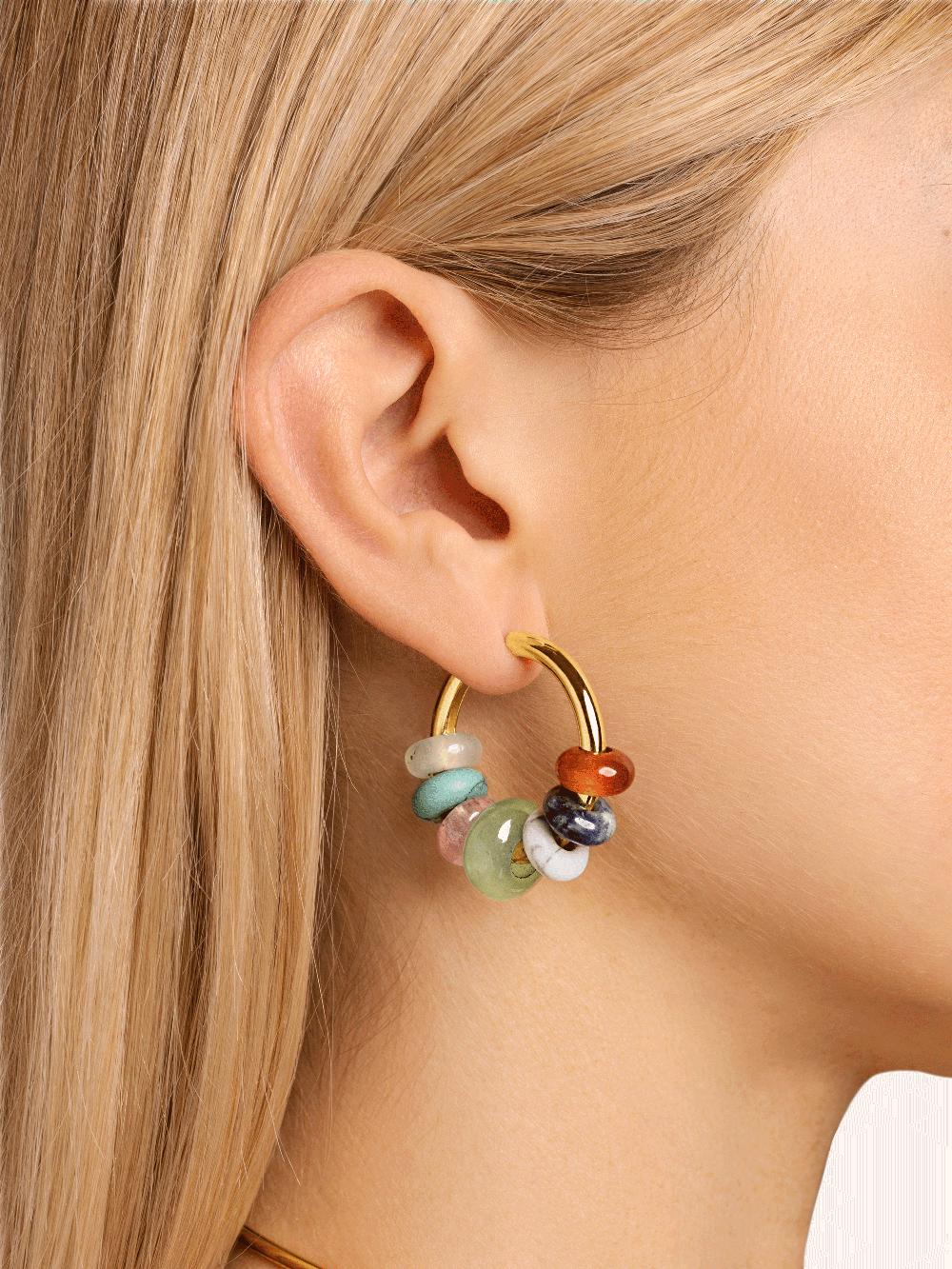 Singularu Pendientes Aro Carmen True Colors Baño Oro