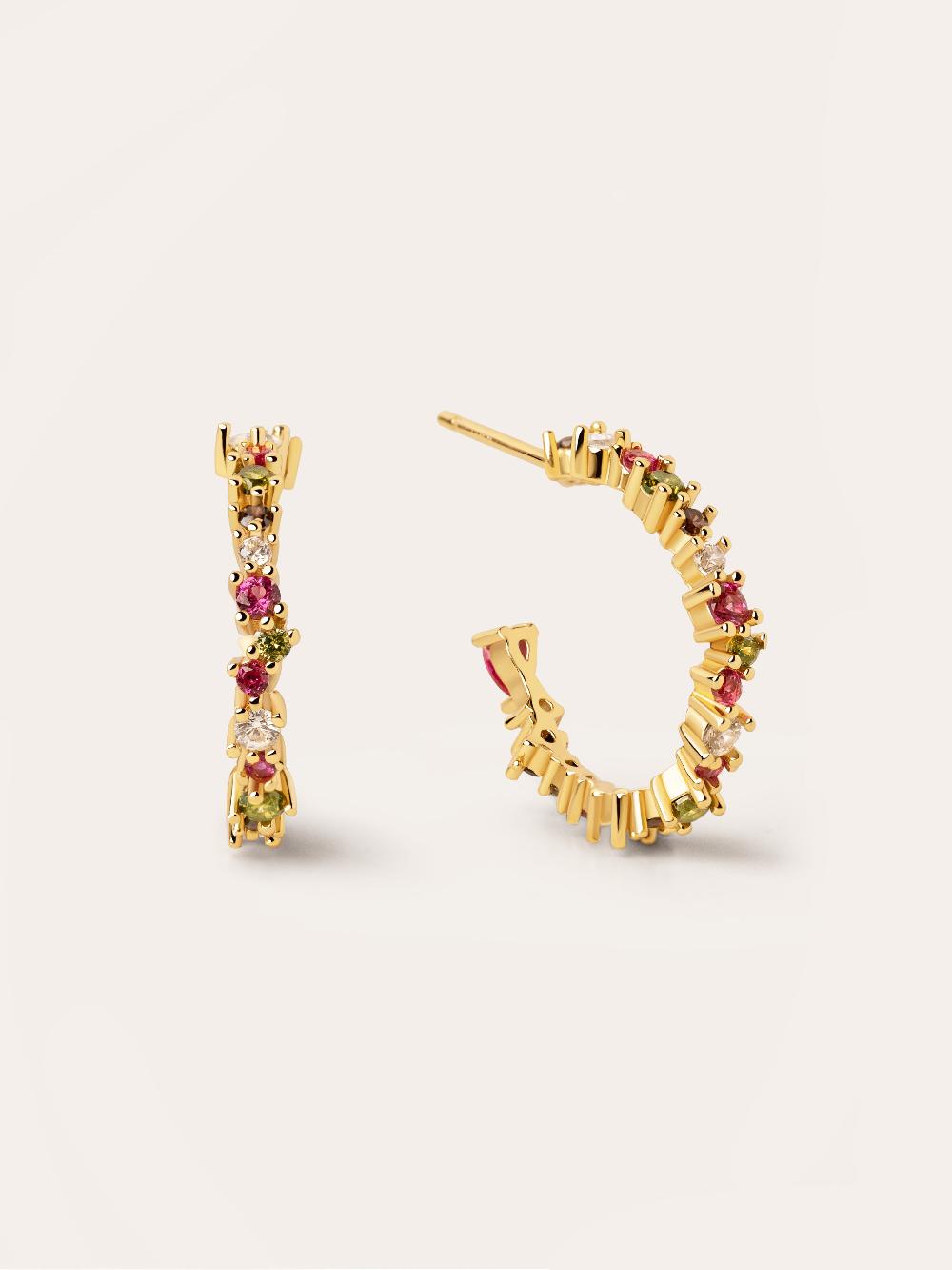 singularu Pendientes Aro Estellar Colors Plata Baño Oro