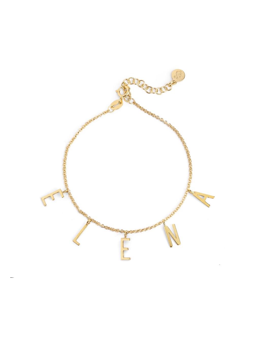 Singularu Pulsera Personalizada Letters Plata Baño Oro