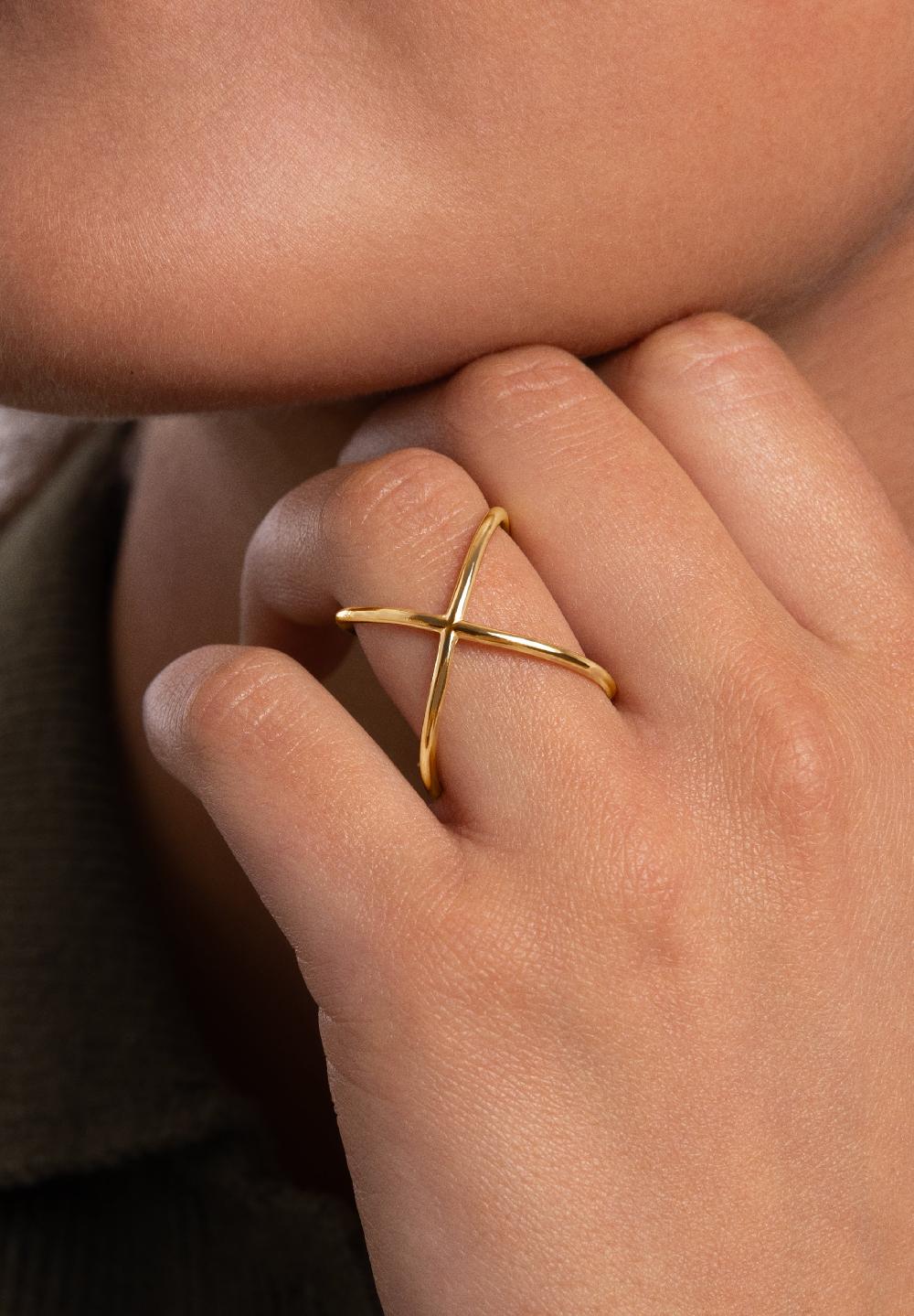 Singularu Anillo 4Ever Plata Baño Oro