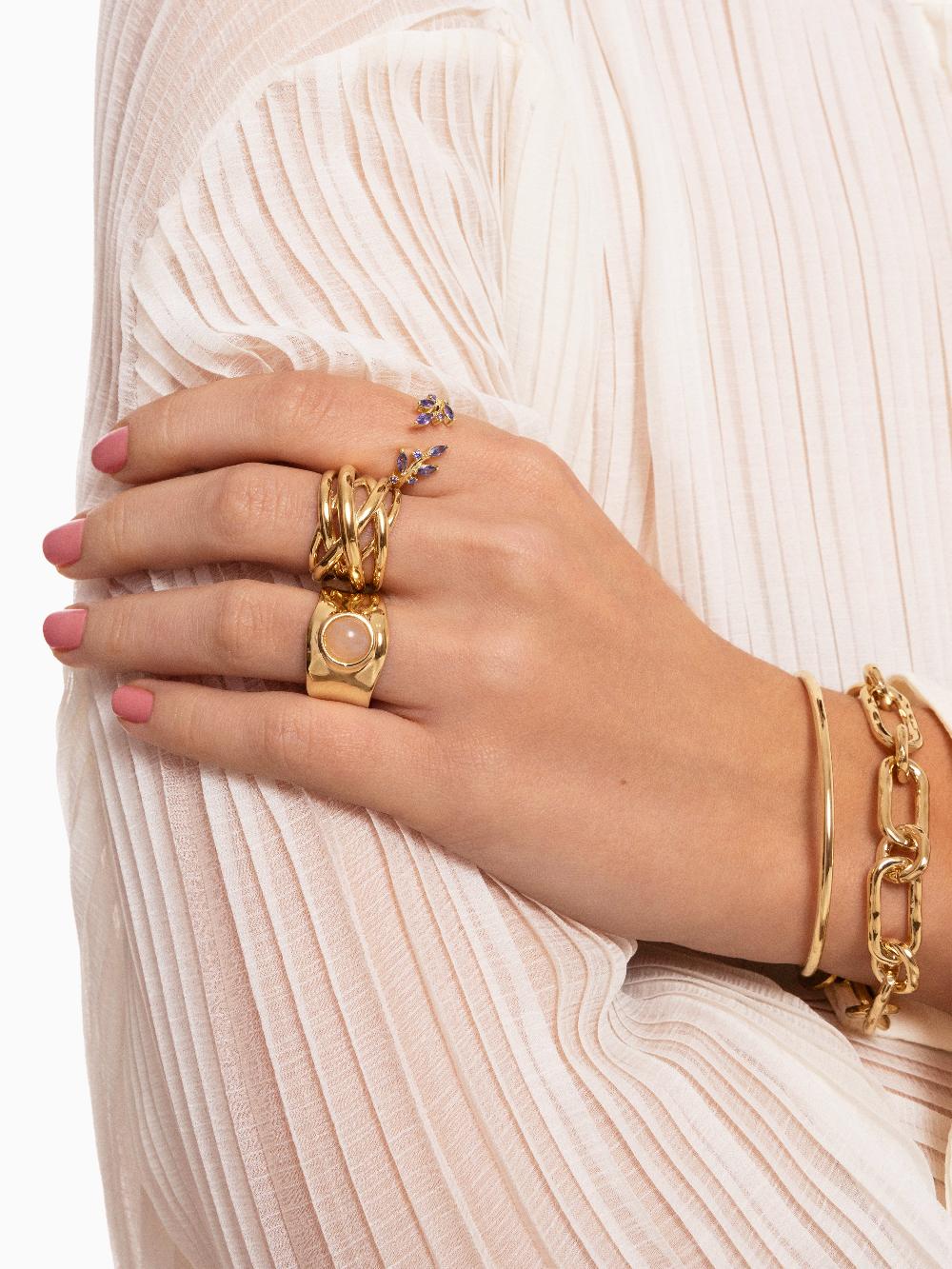 Singularu Anillo Buganvilla Plata Baño Oro