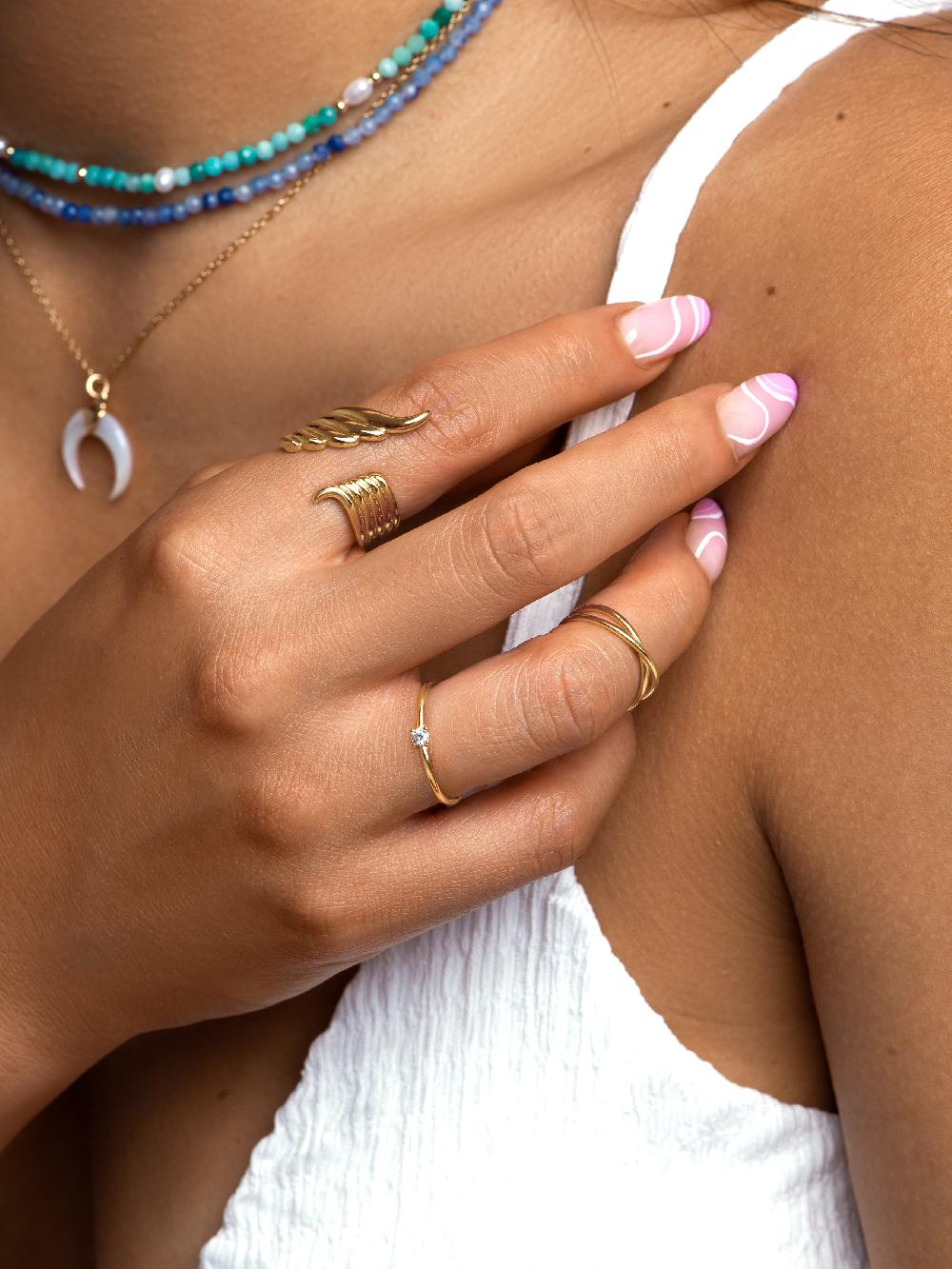 Singularu Anillo Dove Baño Oro