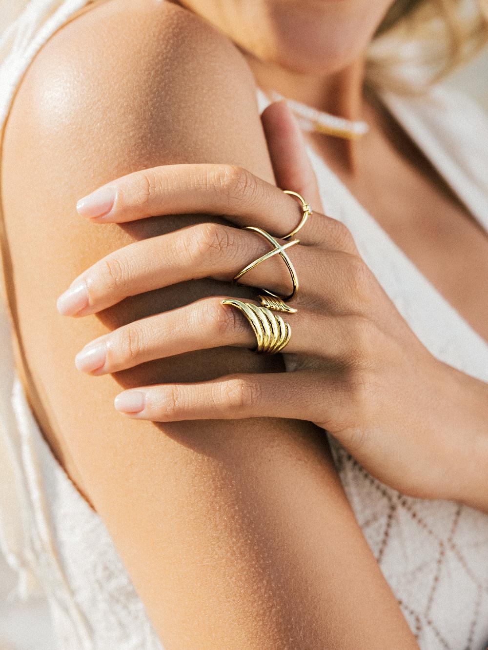 Singularu Anillo Dove Baño Oro