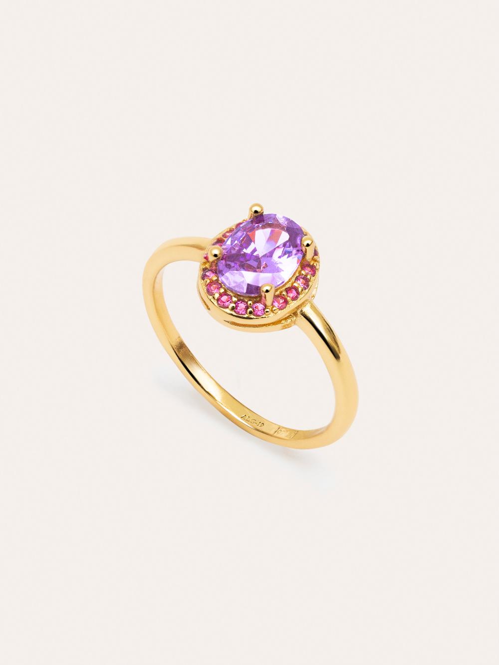 Singularu Anillo Grape Colors Plata Baño Oro