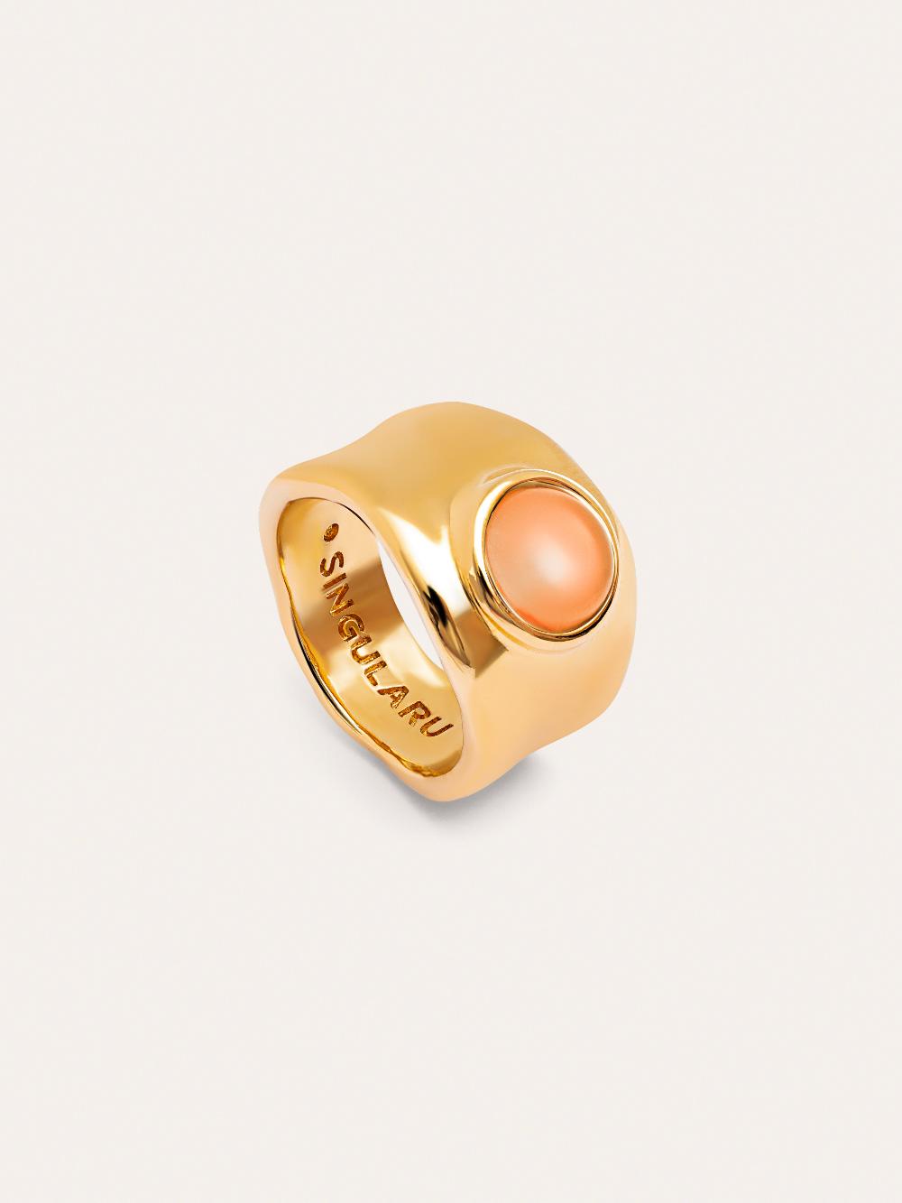 Singularu Anillo My Rose Quartz Baño Oro