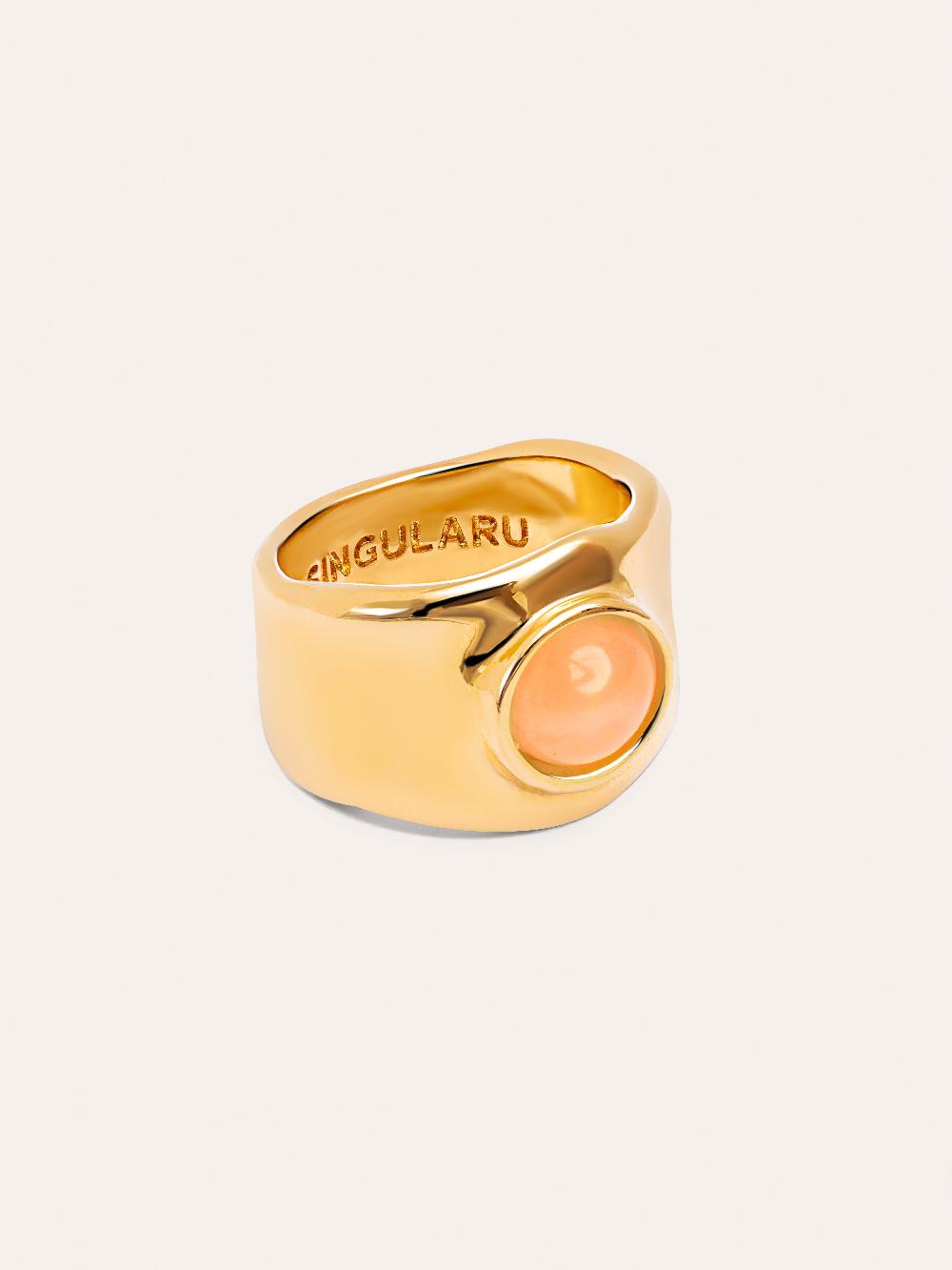 singularu Anillo My Rose Quartz Baño Oro