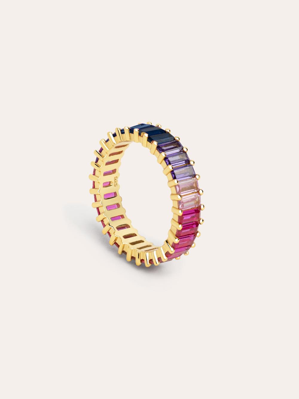 Singularu Anillo Sia Berries Plata Baño Oro