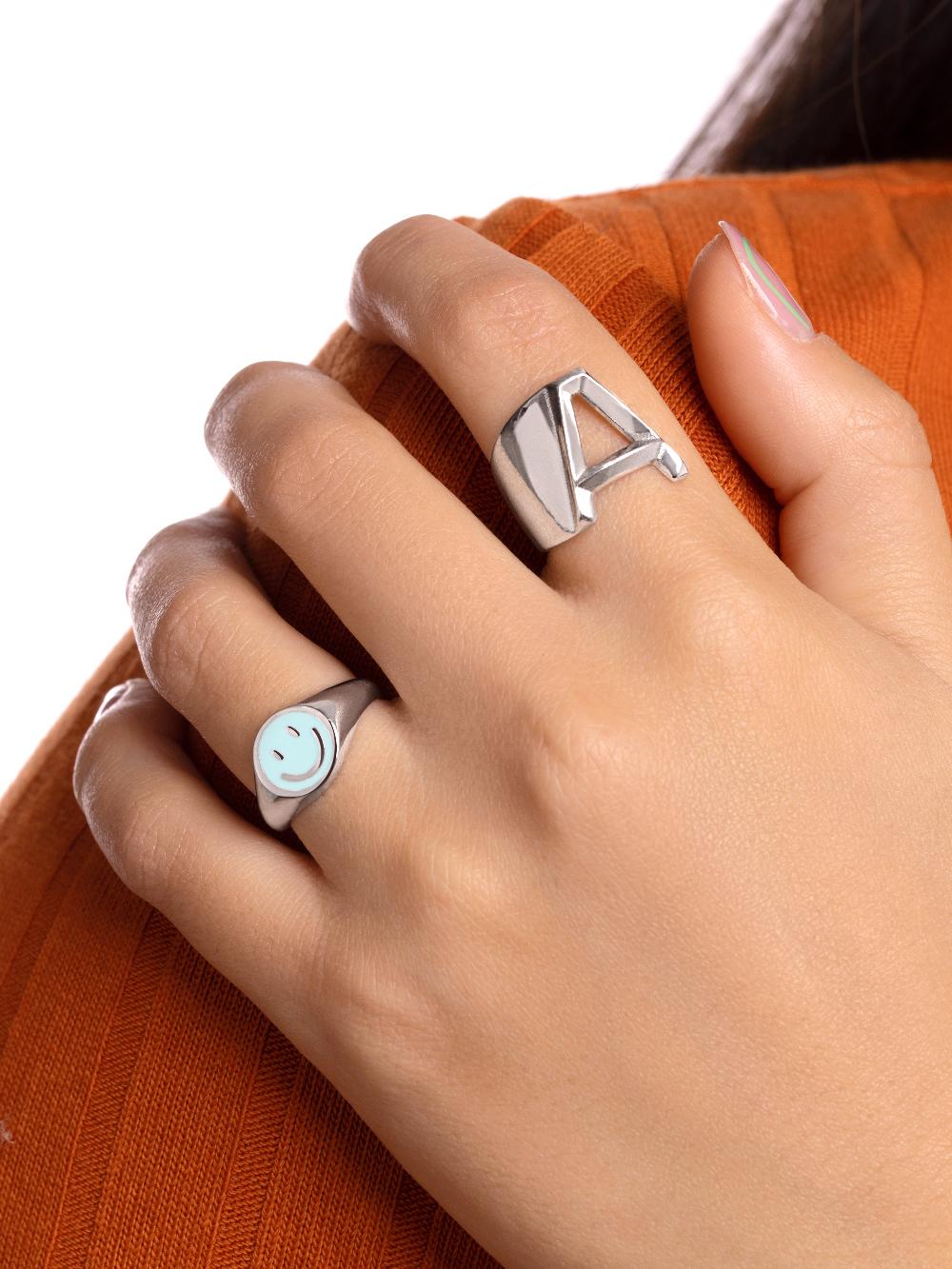 Singularu Anillo Smiley Sky Enamel