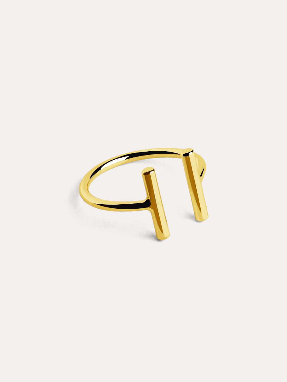 singularu Anillo Sticks Plata Baño Oro