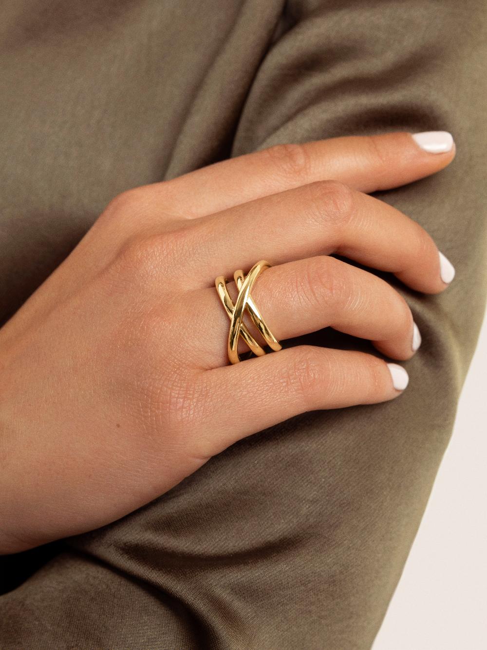 Singularu Anillo Trinity Baño Oro