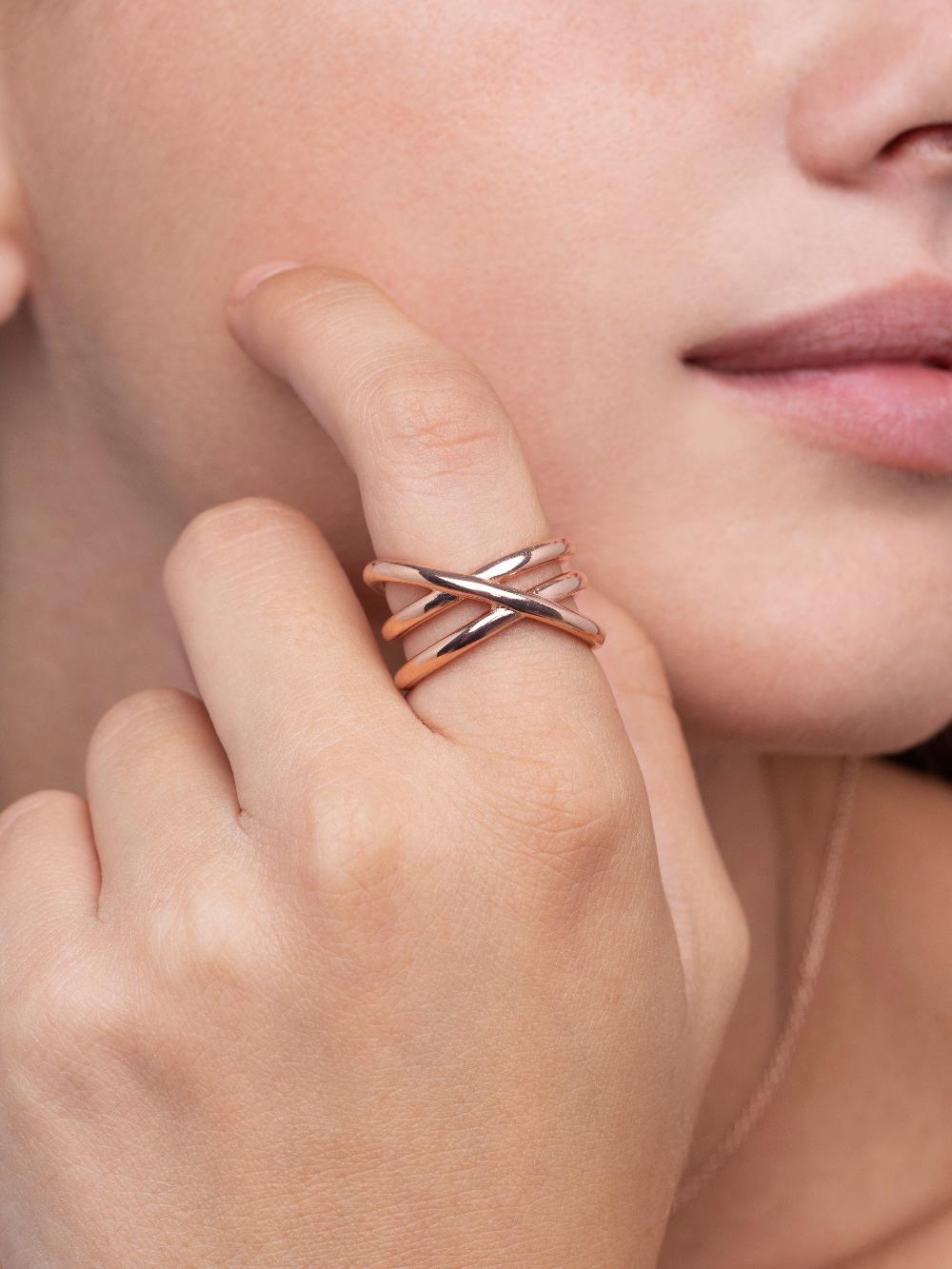 Singularu Anillo Trinity Baño Oro Rosa