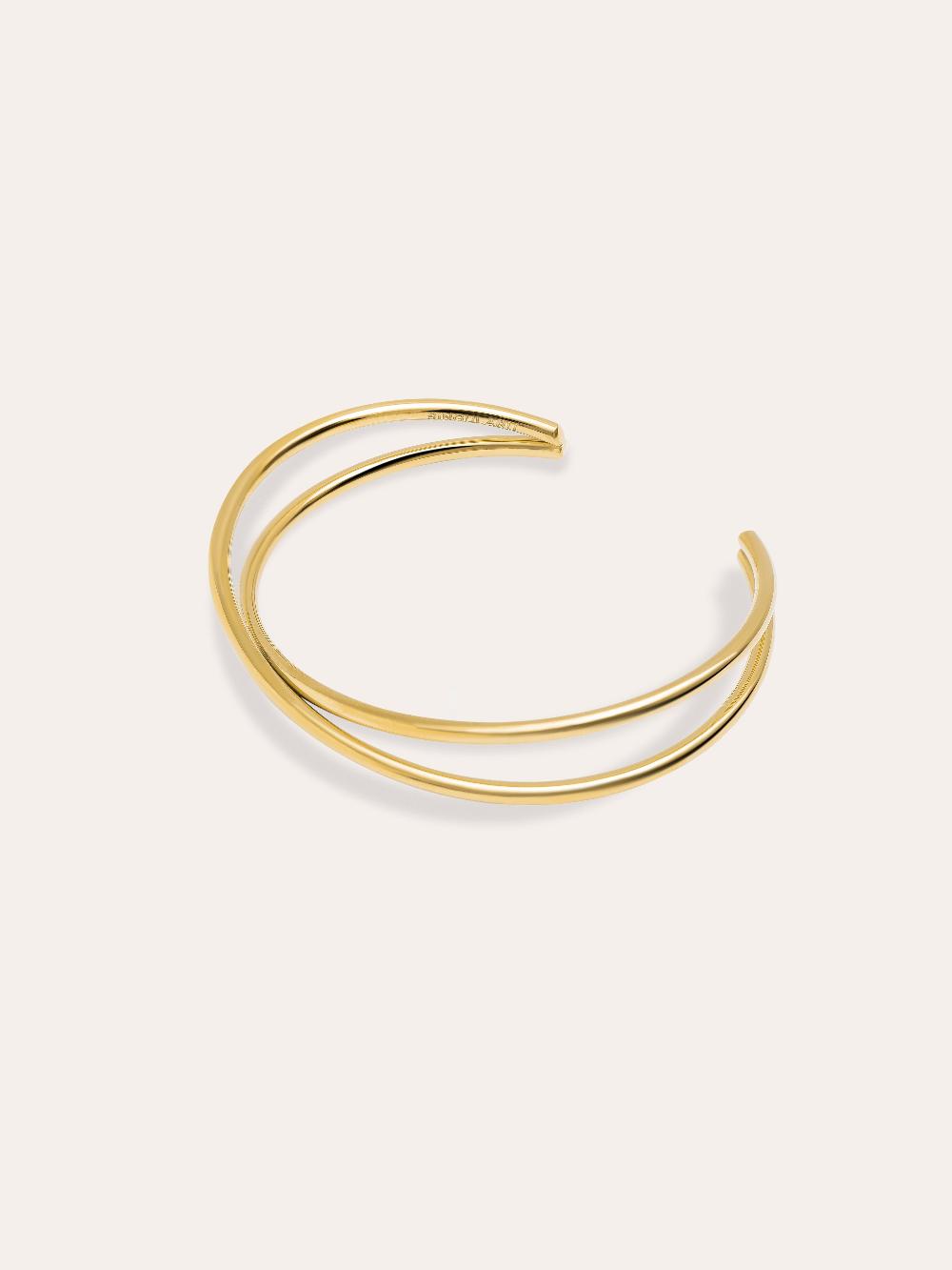 Singularu Brazalete Cruzado Acero Baño Oro