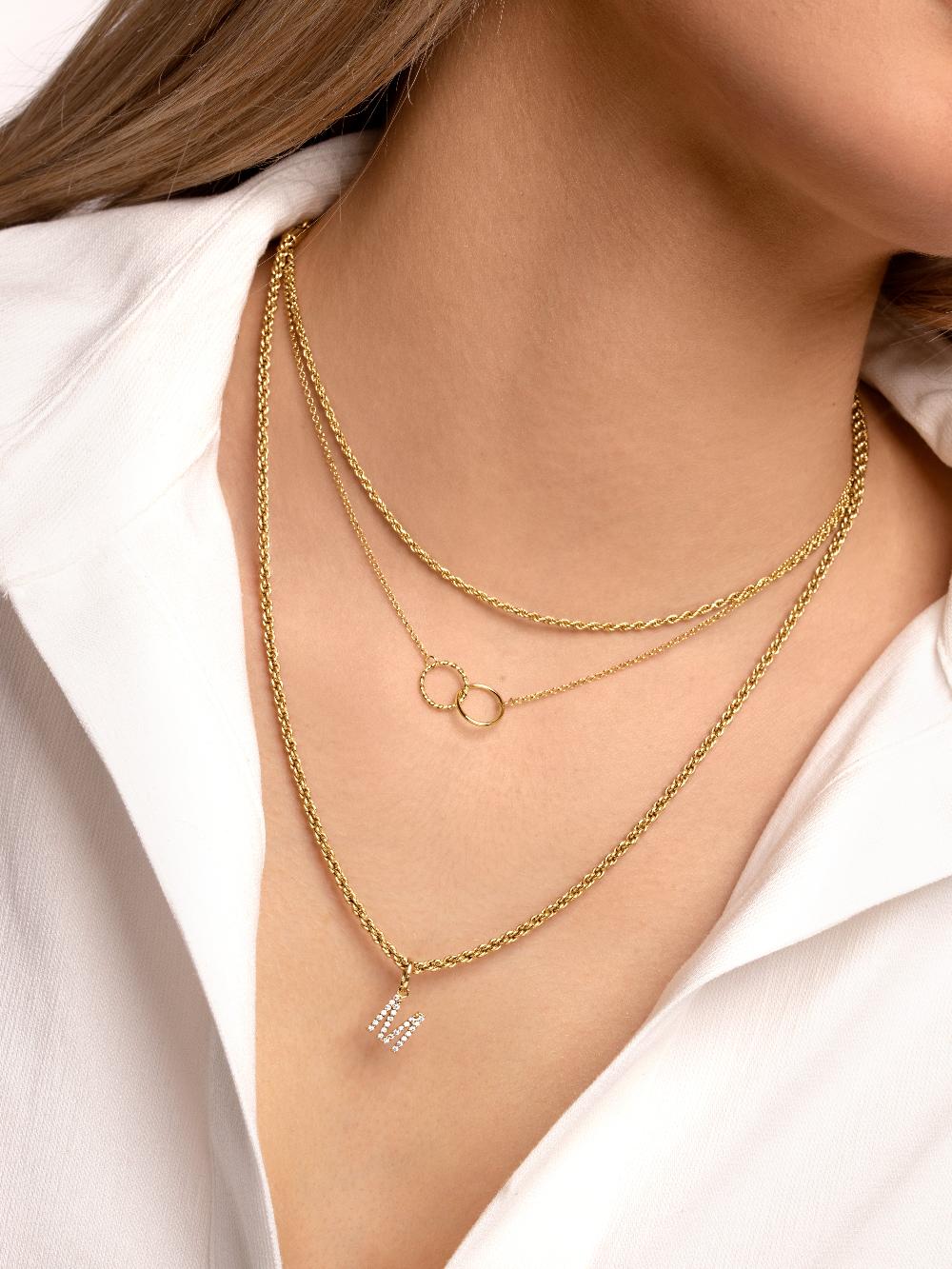 Singularu Charm Letter Spark Plata Baño Oro