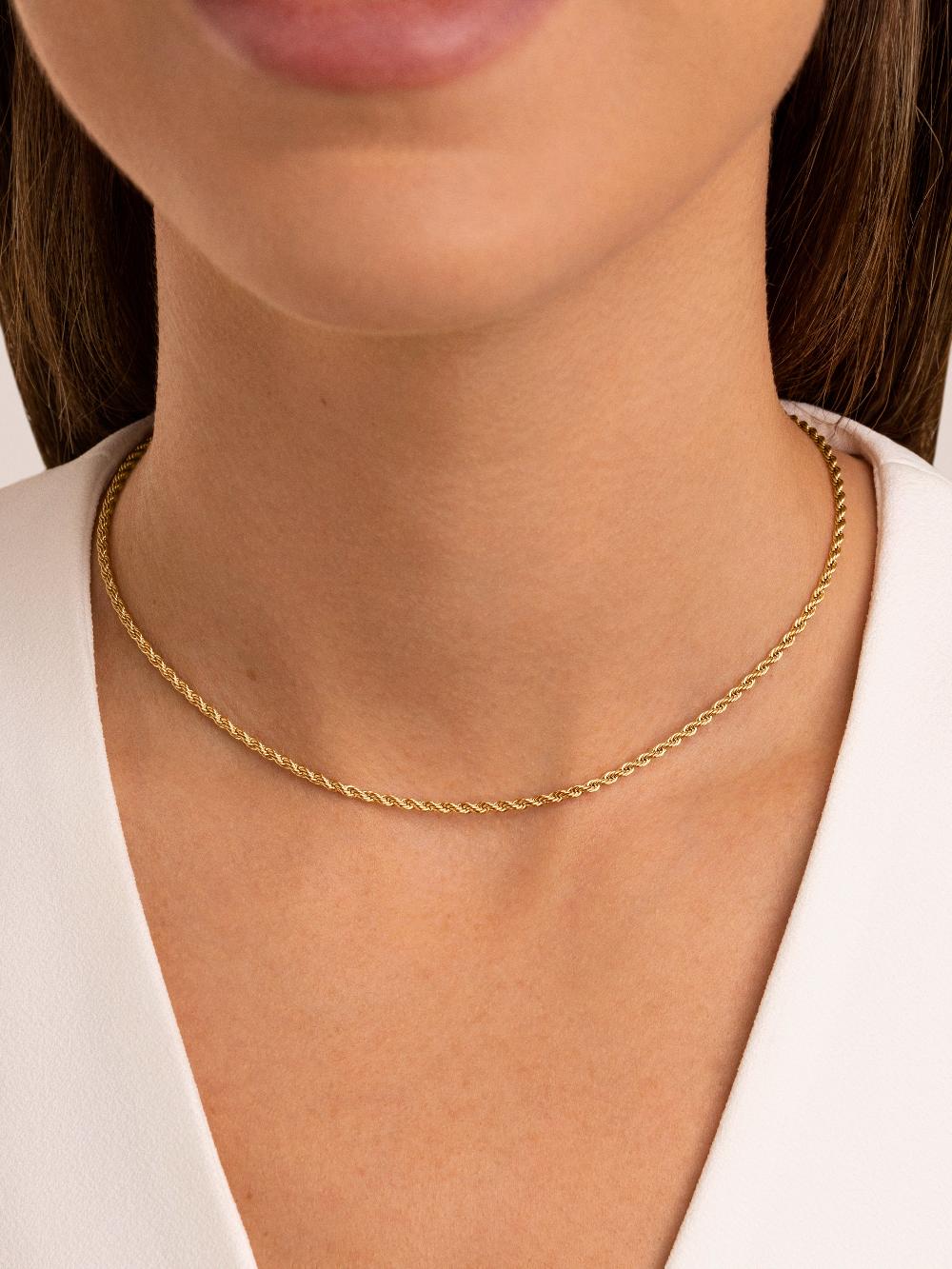 Singularu Collar Cord Acero Baño Oro