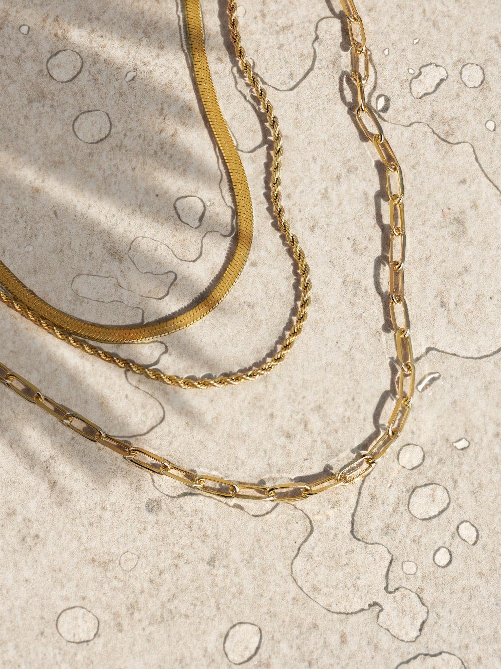 Singularu Collar Cord Acero Baño Oro