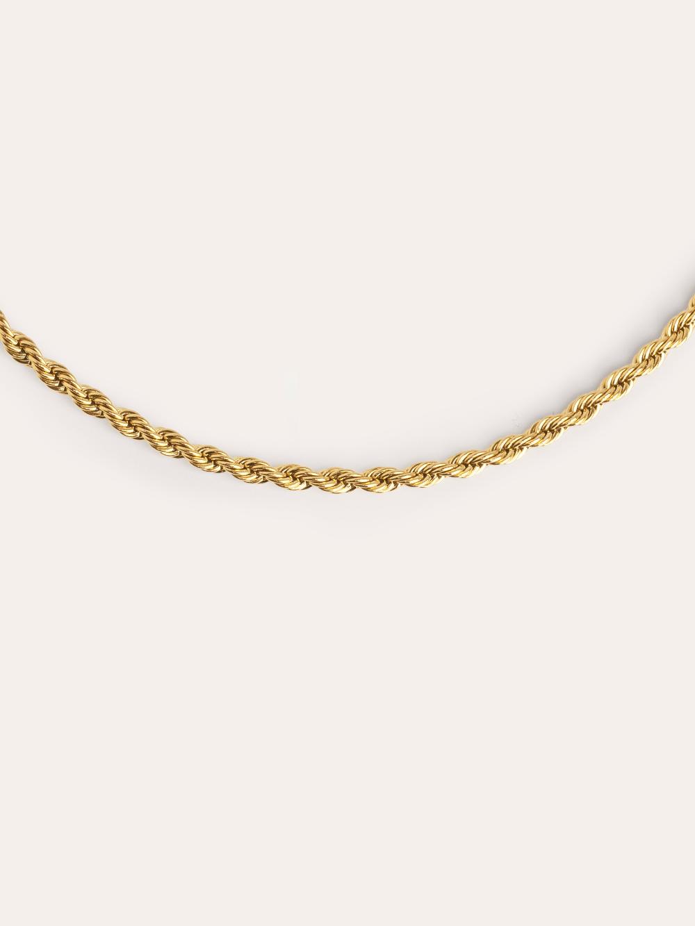 singularu Collar Cord Acero Baño Oro