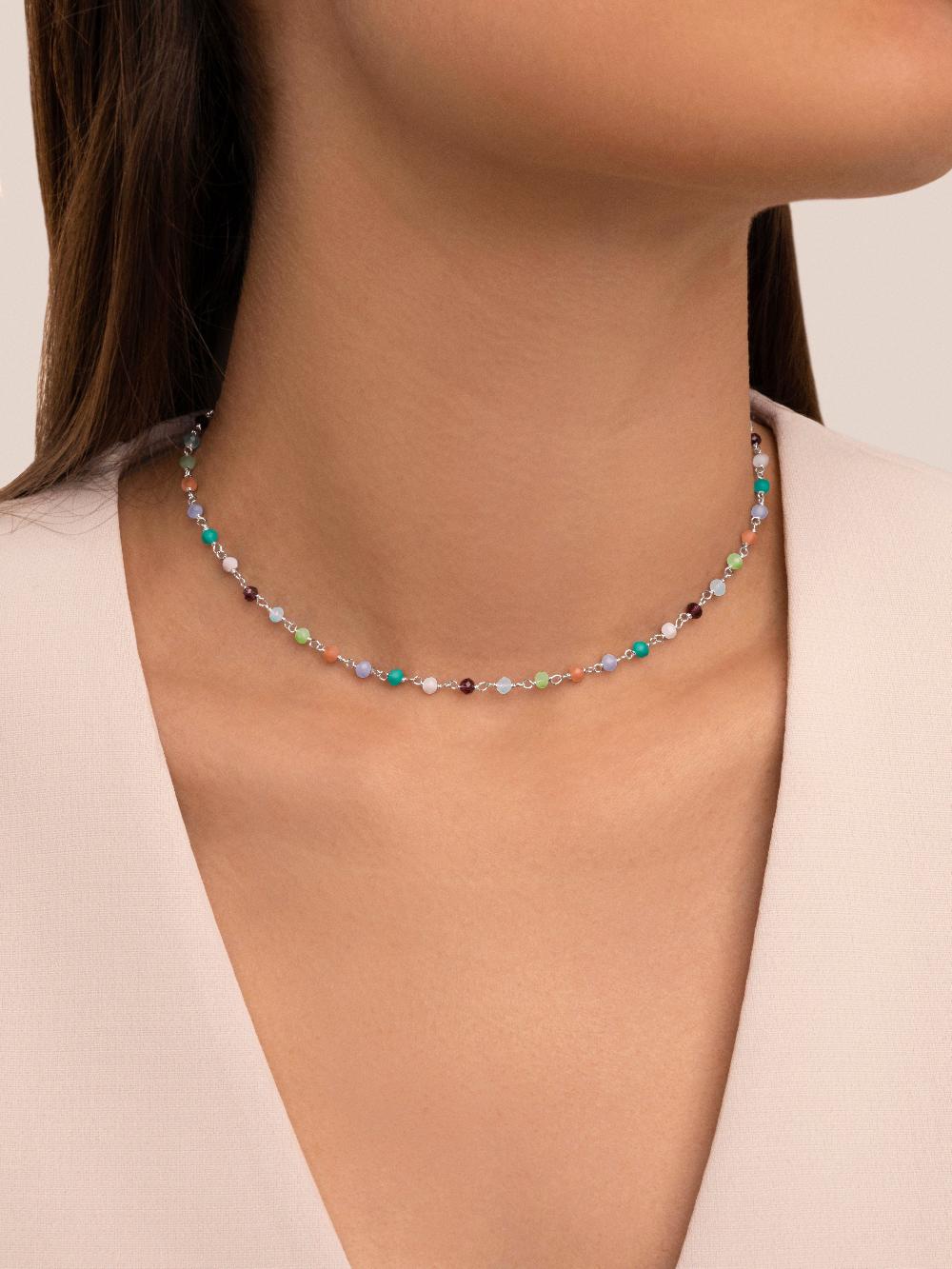 Singularu Collar Crystals Colors Plata
