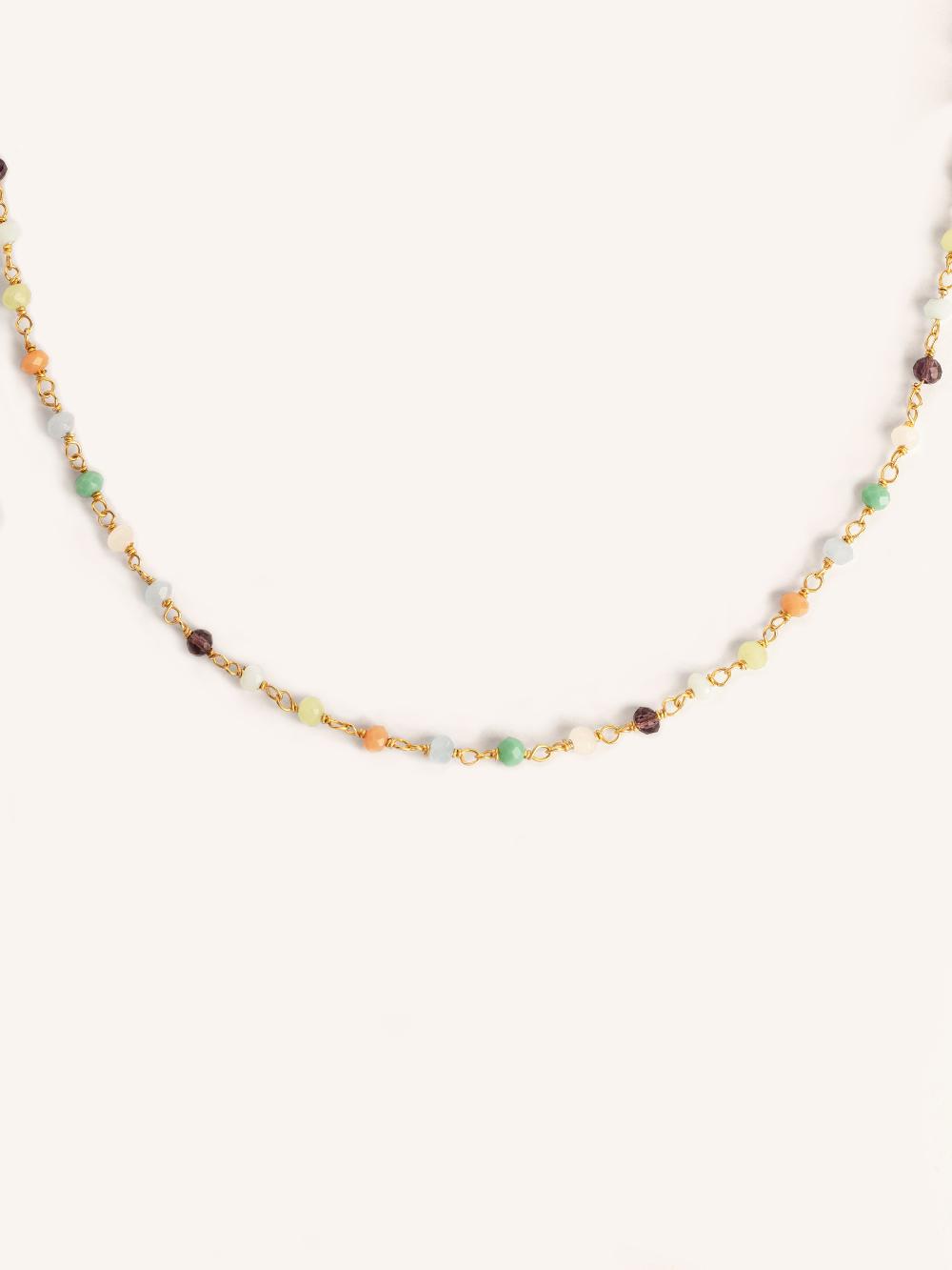 singularu Collar Crystals Colors Plata Baño Oro