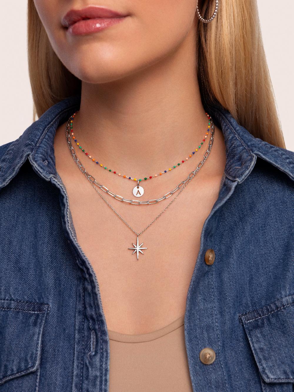 Singularu Collar Dots Colors Enamel Plata