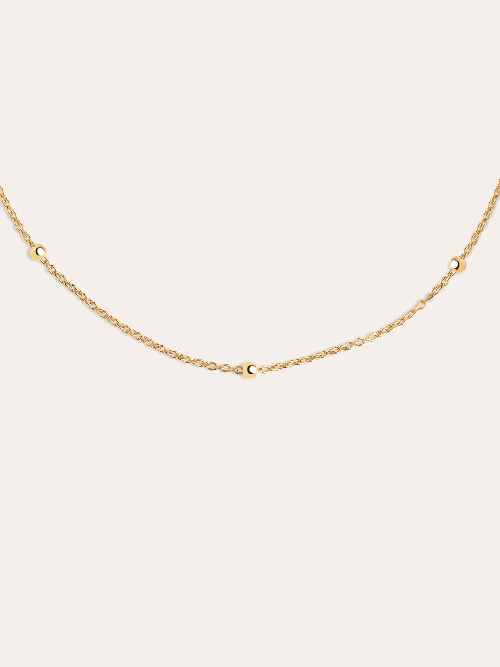 singularu Collar Dots Plata Baño Oro